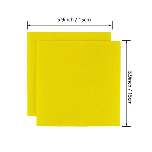Jtnohx Soft Felt Fabric Flexible Craft Felt Sheets Light Yellow 6" 20Pcs - color: Light Yellow