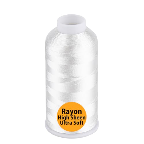Simthread Rayon Embroidery Thread 5500 Yards, 40wt 100% Rayon Viscose for Commercial and Domestic Machines - Cream White 1003 - color: CreamWhite1003