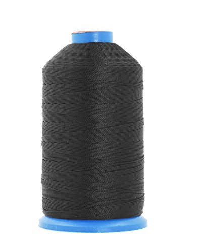 Mandala Crafts Size 277 840D T270 Black Bonded Nylon Thread, 800 YDs - color: Black, size: T270 #277 840D/3 800 Yards