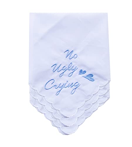 6 Pack of Ladies Embroidery Cotton Handkerchiefs Lace Wedding Hankies - color: Zww-w01
