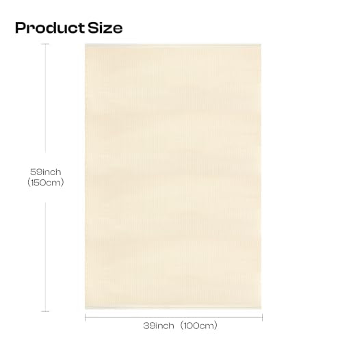 Caydo 59 x 39 Inch Beige Aida Cloth, 18 Count Classic Reserve Aida Cloth Large Size Cross Stitch Fabric for Needlework - color: Beige, size: 18 Count