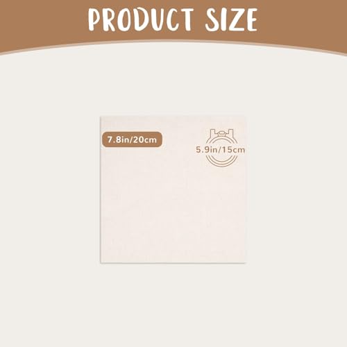 10 PCS Beige Linen Needlework Embroidery Fabric Cloth (7.8 × 7.8 Inch) - size: 7.8 × 7.8 Inch