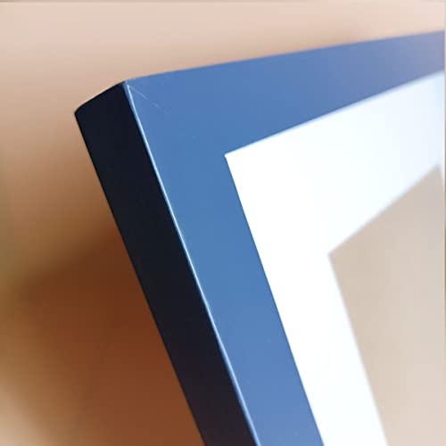 8x8 Picture Frames Blue Solid Wood Frame, Plastic Panel (Film Needs to be Removed) Table or Wall.Front Window Opening 7.5x7.5 inch. - color: Blue, size: 8x8