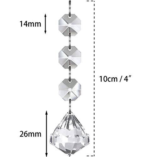 Jishi 30pk Crystal Diamond Ornaments for Christmas Tree Decorations, Hanging Clear Plastic Acrylic Diamonds for Wedding Anniversary Party Decoration Centerpieces Chandelier Prism Drop Pendant Supplies - style: Diamond
