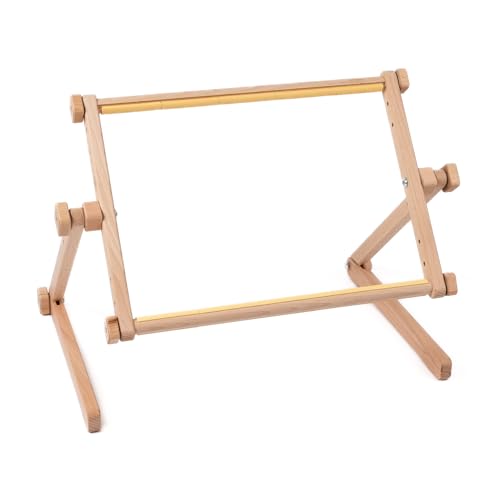 Needlework Table and Lap Hands-Free Stand with Adjustable Frame Chaffinch Tapestry Cross Stitch Embroidery Frame Holder (Beige, 15.7" x 22") - size: 15.7" x 22"