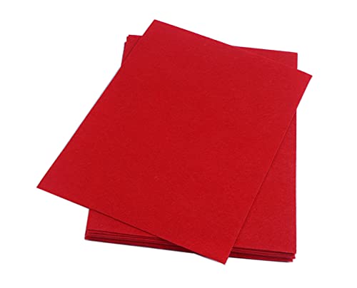 YYCRAFT Thick Stiff Felt Sheets Thick Felt 9 Inch X 12 Inch (Thickness:3.2mm) - 10 Pcs Pack, Red - color: Red