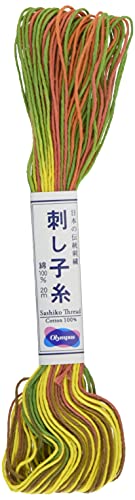 Shibori Dragon Thread 20m skein, Yellow, Orange & Green