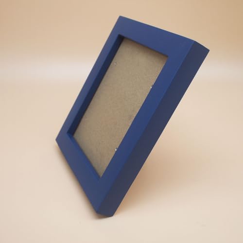 4x5 Picture Frames Blue Solid Wood Frame, Plastic Panel (Film Needs to be Removed) Table or Wall.Front Window Opening 3.8x4.8 inch. - color: Blue, size: 4x5
