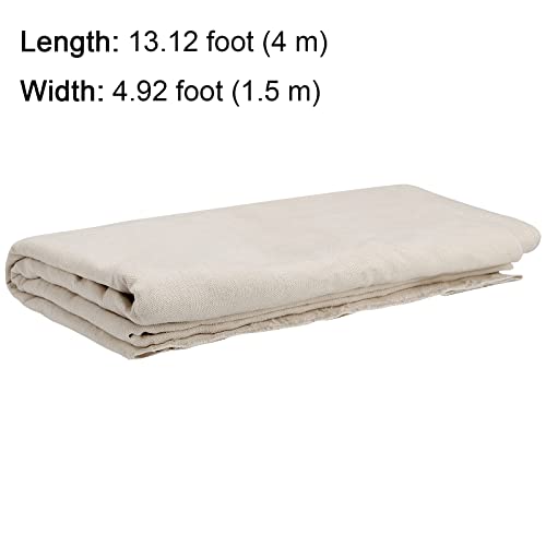 PINGEUI 59x157 Inch/4 Yards Nature Linen Needlework Fabric by The Yard, Plain Cloth, Large Size for Embroidery, Tablecloth, Home Decorations, Crafts