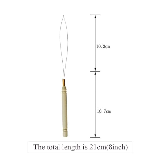 12Pcs Micro Ring Hair Extension Loop Needle Threader, Feather Wire Pulling Hook Tool for Silicone Microlink Nano Beads Cold Fusion Hair Extensions (12Pcs) - size: 12Pcs