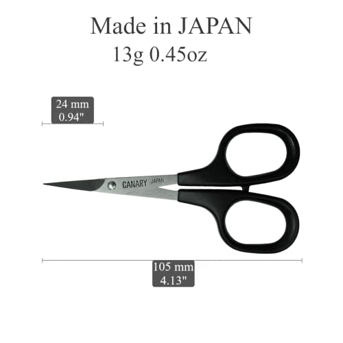 CANARY Japanese Mini Craft Scissors 4" [Extra Non-Stick], Small Detail Scissors for Paper Crafting, Fabric Cutting, Art Crafts, Made in JAPAN - size: Mini (Extra Non-Stick)
