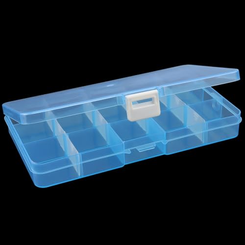 KINJOEK 32 Pack 15 Grids Plastic Bead Organizer Bulk Containers Storage, Adjustable Divider Diamond Jewelry Craft Painting Storage Case, Colors Small Fishing Tackle Box for Sewing Cross - color: Colored, size: 15Grid 32PCS
