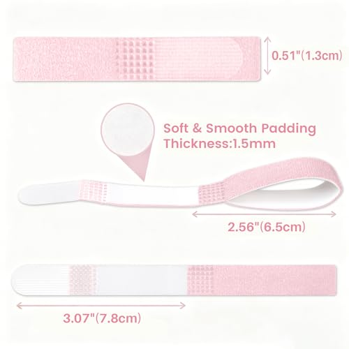 Finger Buddy Straps, 12PCS Finger Buddy Tape Straps Loops, Pink - color: Pink