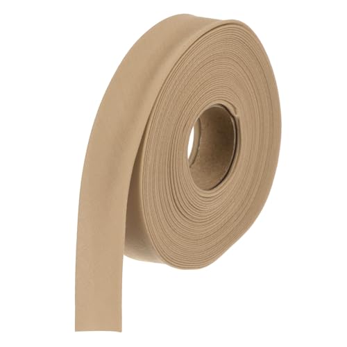 MECCANIXITY 1/2 Inch Double Fold Bias Tape Polyester Continuous Bulk Bias Tape for Sewing, Seaming Quilting Hemming Binding Crafts (Khaki 6 Yards) - color: Khaki, size: 1/2 Inch x 6 Yards