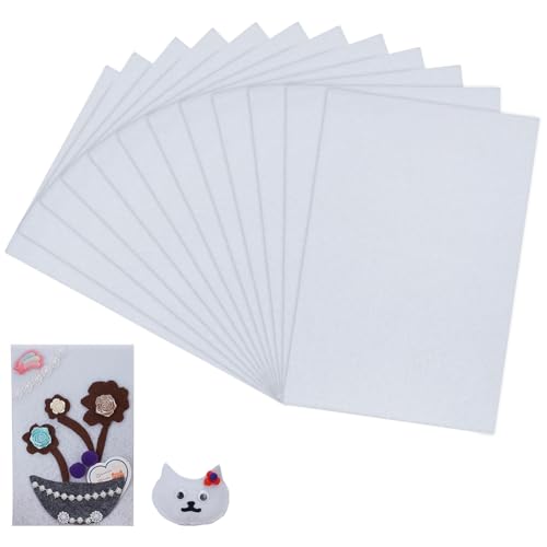 FINGERINSPIRE 12 Sheet Stiff Stuff Beading Foundation White 5.9x3.93inch Rectangle Bead DIY Craft Fabric Embroidery Needle Felt for Bead & Stitch Embroidery Bead Sewing Accessories