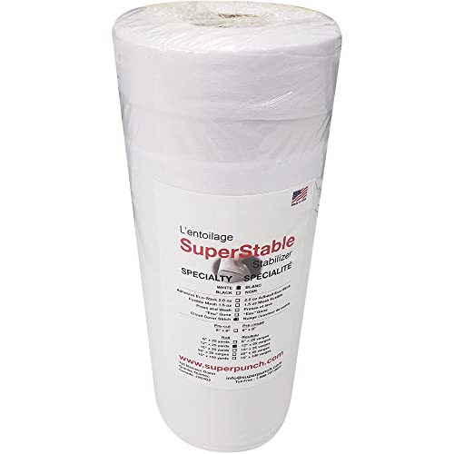 Superpunch Cloud Cover Stitch Backing, White, 12 in x 25 yd - color: White, size: 12" x 25 yards roll