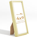4x9 Aluminum Metal Picture Frame,Tempered Glass Gold Photo Frame 4x9 for Family Photo,Posters,Art,Document to Wall Mount Horizontally or Vertically - size: 4x9