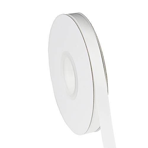 ITIsparkle 3/8" Inch Double Faced Satin Ribbon 50 Yards-Roll Set for Gift Wrapping Scrap Books Party Favor Hair Braids Baby Shower Decoration Floral Arrangement Craft Supplies, White Ribbon - color: White