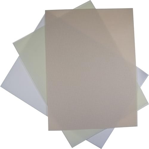 KCS 3 pc of 12" x 18"(30cmx45cm) 18CT Counted Cotton Aida Cloth Cross Stitch Fabric (White+Antique White+Ecru) - color: White+antique White+ecru