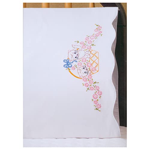 Kittens in Basket Pillowcases for Embroidery (T232033)