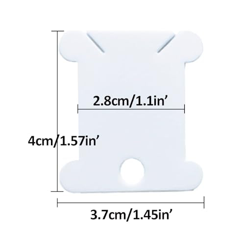 300 Pieces Plastic Floss Bobbins for Cross Cotton Thread Craft DIY Sewing Storage, Thread Organizer Holder, Embroidery Thread Cards Cross Stitch Bobbin, White