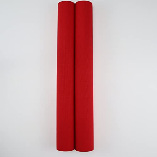 KCS 2 pc of 15" x 18" Counted Cross Stitch Cotton Aida Cloth Needlework Fabric (Red, 18CT) - color: Red, size: 18CT