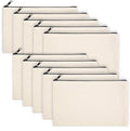 Legigo Blank Canvas Bags Zipper Pouch Makeup Bags Pencil Pouch Bulk - color: Beige