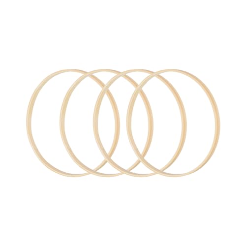PATIKIL 6 Inch Bamboo Macrame Hoop, 10Pcs Wood Floral Hoop Craft Rings for DIY Craft Dream Catcher Wedding Wreath Decor Wall Hanging Decorations - size: 6 Inch