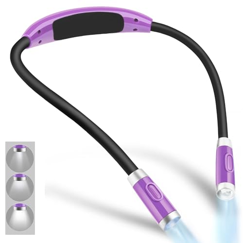 Vekkia Rechargeable LED Neck Book Light for Reading in Bed - color: Purple