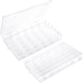 2Pcs Clear Visible Plastic Storage Box- Rectangular Storage Box, Suitable For Beads, Screws Hardware Accessories Organizer Box Art DIY, Crafts, Jewelry, Fishing Tackle, With Label Stickers (36Grids) - size: 36Grids-2