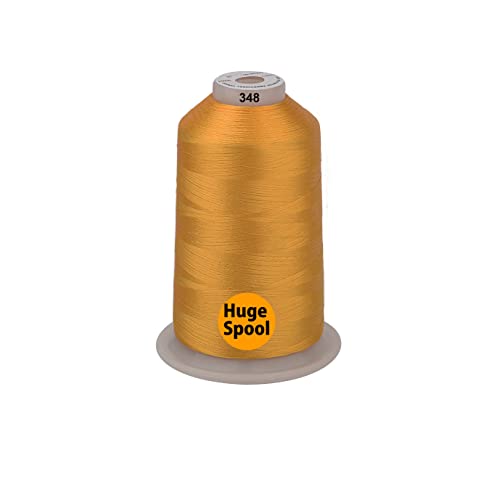 Simthread - 33 Selections - Various Assorted Color Packs of Polyester Embroidery Machine Thread Huge Spool 5500Y for All Sewing Embroidery Machines - Deep Gold - color: 3 Differ Gold