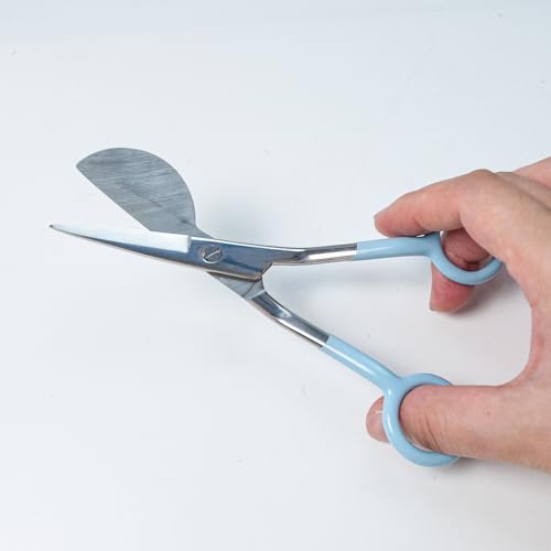 Duckbill Scissors, 6" Duckbill Shears For Art, Crafting, Fabric, Thread, Needlework and Embroidery (Blue) - color: Blue