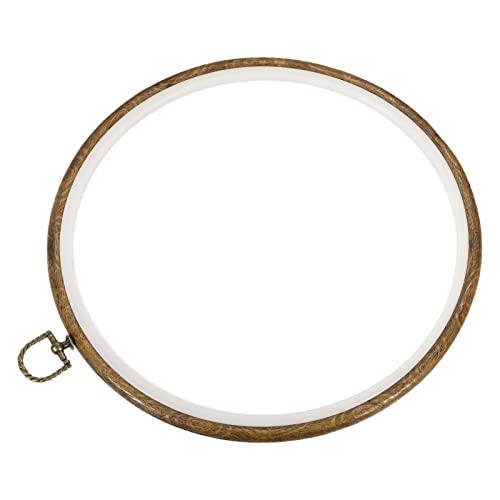 MECCANIXITY Embroidery Hoop Frame 10 Inch Round Imitated Wood Circle Cross-Stitch Ring for Art Craft Sewing Ornament, Pack of 2 - size: 10"
