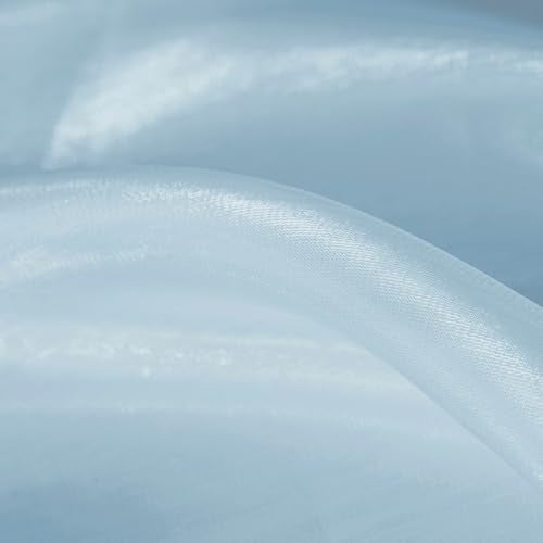 Light Blue Organza Fabric by The Yard, 44" Wide Sheer Fabric 5 Yards - color: Light Blue, size: 5 yard pre cut