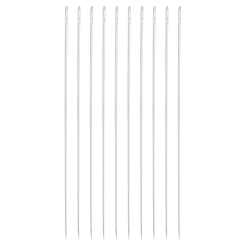 uxcell 60 Pcs Large Eye Sewing Needles, 6.89 Inch 1.6mm High Carbon Iron Embroidery Thread Needle Sewing Big Eye Needle Knitting Needles for Hand Sewing Art Crafts, Silver - size: 175mm, 1.6mm