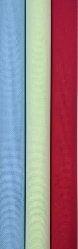 KCS 3 pc of 15" x 18"(38cmx45cm) 16 Count Cross Stitch Cotton Aida Cloth Needlework Rolled Fabric Box,16CT,Light Blue+Light Green+Red - color: Light Blue+light Green+red, size: 16CT