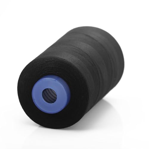 Single Huge Spool 5000 Yards Each Polyester Quilting Thread Machine Embroidery Thread 40S/2 for Commercial and Domestic Sewing Machines (Black) - color: Black