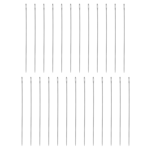 HARFINGTON 25pcs Sewing Needles 0.4mm Diameter 40mm (1.57") Long Ultra-Thin Stainless Steel Hand Embroidery Bead Needles for Jewelry Making DIY Crafts - size: 0.4mm Dia + 40mm Length
