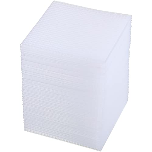 Yunlly 100 Pcs 7 Count Plastic Canvas Mesh Sheets, 4.5'' Square Canvas