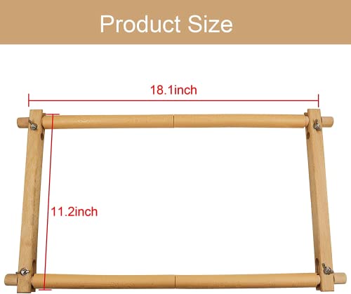 Beech Wood Tapestry Scroll Embroidery Frames, Needlepoint Cross Stitch Holder, Quilting Frames, Needlepoint Holder, Stitching Frame for Sewing, Cross Stitch, Embroidery Projects - style: 18" x 11"
