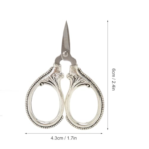 Stainless Steel Scissors Little Portable Vintage Embroidery Scissors for Sewing Crafts Artwork Cross Stitch Cutting Handmade DIY Tools(Silver bronze) - color: Silver Bronze