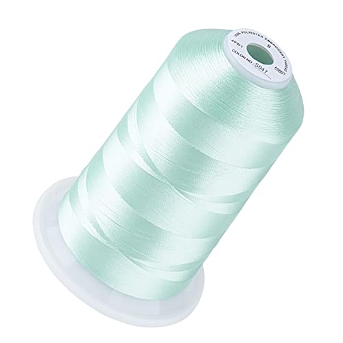 Simthread Embroidery Thread 5000M 40WT Polyester, Light Seafoam S047 - color: LightSeafoamS047