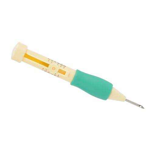 Needle Punch Tool, Embroidery Punch Punch Needle Tool Adjustable Needle Length Embroidery Needle Punch with 3 Sizes Needle Pen Kit Tool,Punch Needle Set for DIY Craft(Yellow+Green) - size: Yellow+green