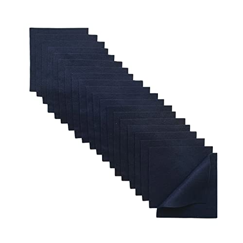 Jtnohx Soft Felt Fabric Flexible Craft Felt Sheets Dark Blue 6" 20Pcs 1.4mm - color: Dark Blue