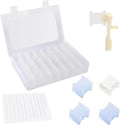 Embroidery Floss Organizer Cross Stitch Thread Organizer-Bobbin Winder 1 Removable 24 Compartments with 100 Floss Bobbins and 2 Pieces Numbered Stickers for Craft DIY Embroidery - size: 24 Compartment