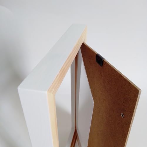 8x8 Picture Frames Set of 10, White Solid Wood Wall Mounted Frames - size: 8x8