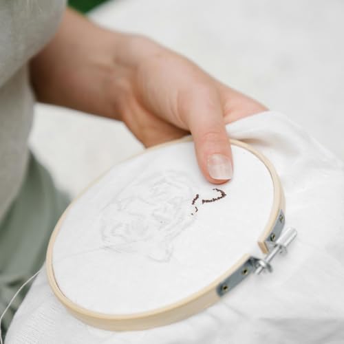 Yorwex 12 Pieces 6 Inch Embroidery Hoops Adjustable Wooden Circle Cross Stitch Hoop for Embroidery, Art Craft Handy Sewing - style: 6 inch