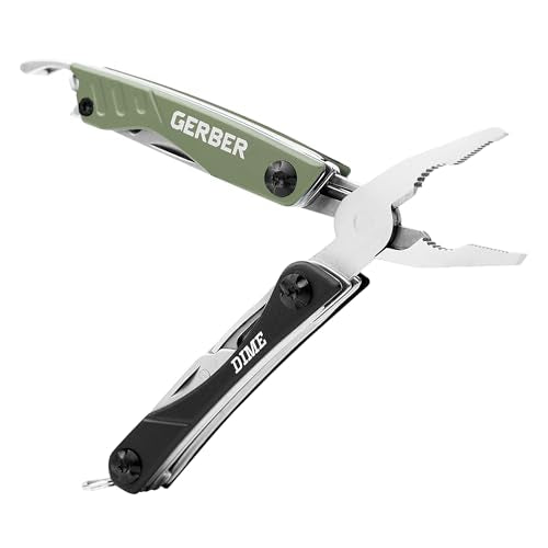 Gerber Dime 12-in-1 Mini Multitool Pliers, Pocket Knife,Bottle Opener,Green - color: Green