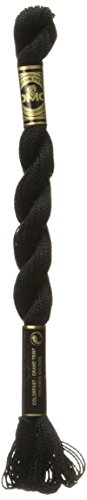 DMC 115 5-310 Pearl Cotton Thread, Black, Size 5 - color: Black