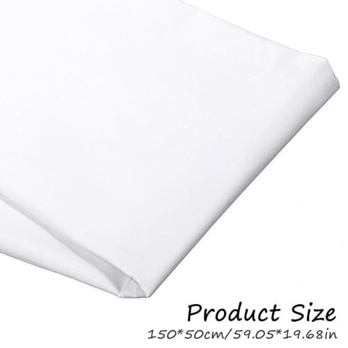 White Material Fabrics Muslin Fabric Cotton Cloth for Sewing 4.7 Oz White Cotton Fabric By The Yard Embroidery Quilting Material Apparel Cloth for Garments 1.6 X 0.5 Yard/59 LX 19.6" W